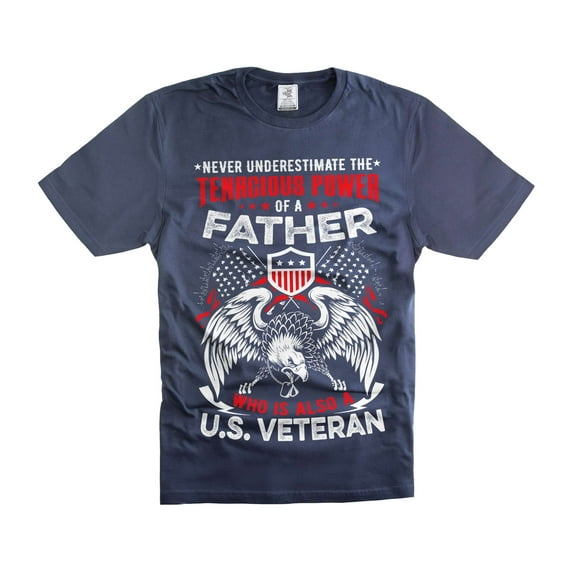 Mens Veteran T-shirt US Veteran Shirt Father Military Shirts Father Veteran Shirt (Large Navy Blue)
