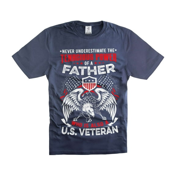 Mens Veteran T-shirt US Veteran Shirt Father Military Shirts Father Veteran Shirt (Medium Navy Blue)