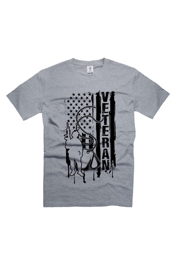 Mens Veteran T-shirt USA Patriotic Shirt Veteran Gifts US Flag Tee Shirt Soldier Shirts (X-Large Grey)