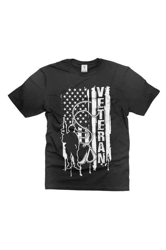 Mens Veteran T-shirt USA Patriotic Shirt Veteran Gifts US Flag Tee Shirt Soldier Shirts