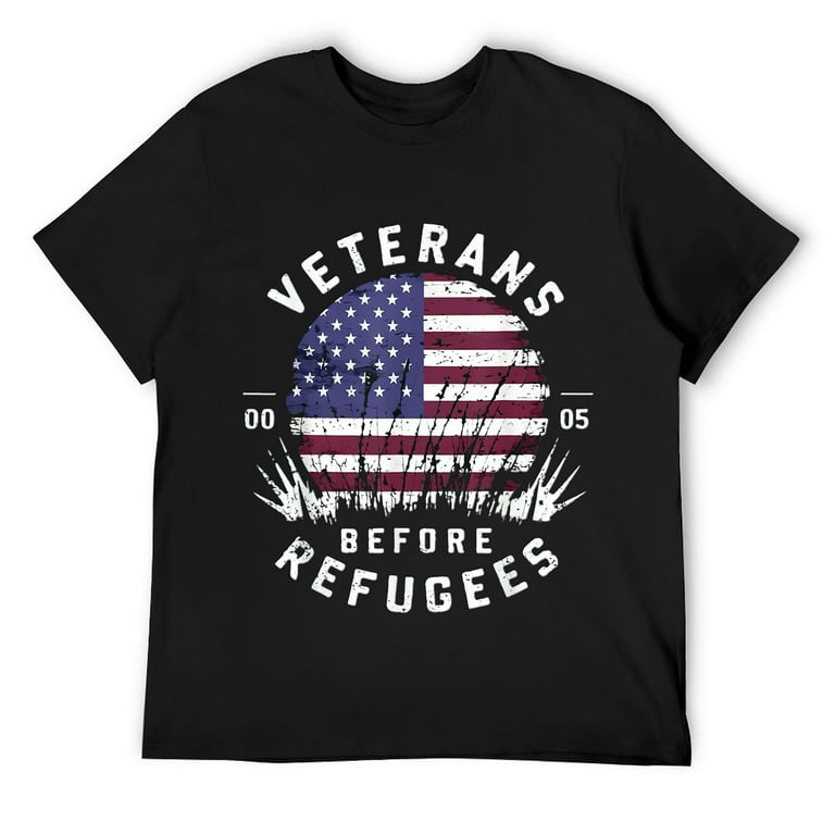 Veterans Before Refugees T-Shirt - Both Sides Printed Veterans Before Refugees T-Shirt - Both Sides Printed