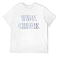 thumbnail image 1 of Mens Vibe Check Distorted Bold Text Round Neck T-Shirt White 4X-Large, 1 of 5