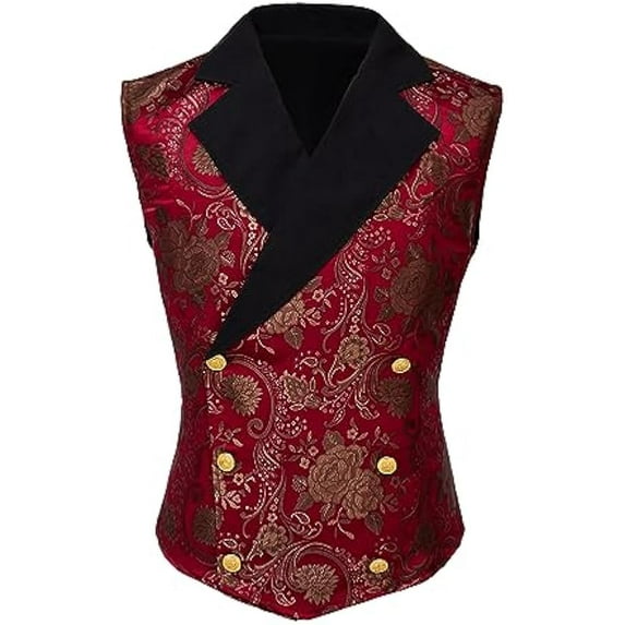 Mens Victorian Vest Tudor Suit Vest Renaissance Steampunk Gothic Waistcoat