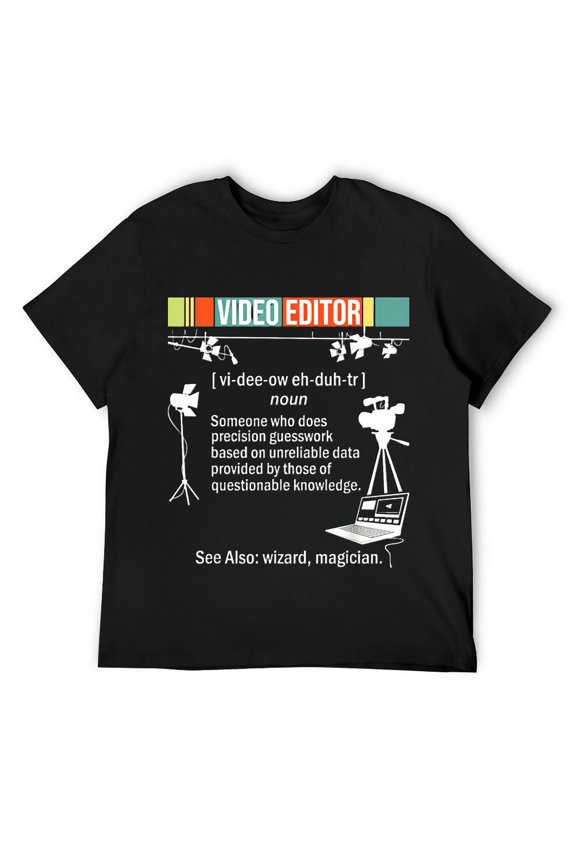 Mens Video Editor - Videographer Filmmaking Editing Rendering T-Shirt Black M