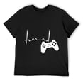 thumbnail image 1 of Mens Video Game Heartbeat Controller funny Video Gamer Heartbeat T Shirt Black, 1 of 5