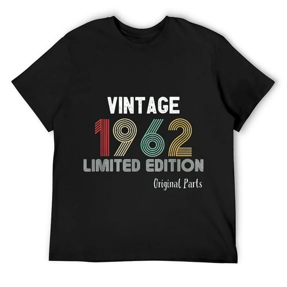 Mens Vintage 1962 Birthday Gifts Idea Retro Birthday Party Design T-Shirt Black