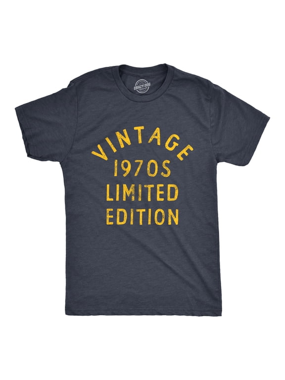 Mens Vintage 1970s Limited Edition T Shirt Funny Cool 1970 Theme Classic Tee for Guys Graphic Tees
