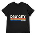 thumbnail image 1 of Mens Vintage 70s 80s Style Daly City CA T-Shirt Black, 1 of 5