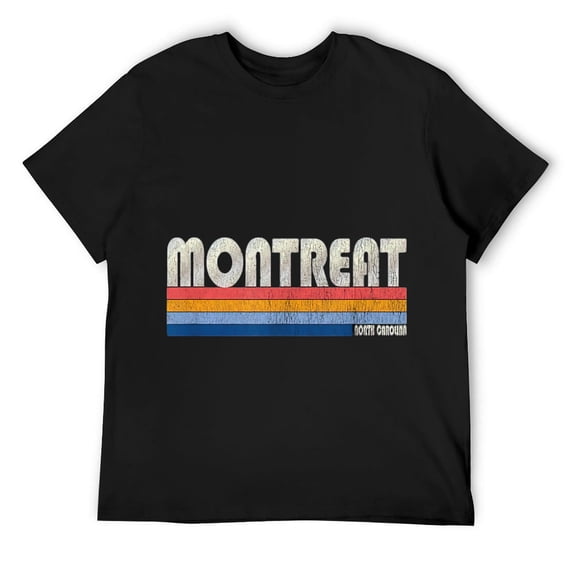 Mens Vintage 70s 80s Style Montreat NC T-Shirt Black Small