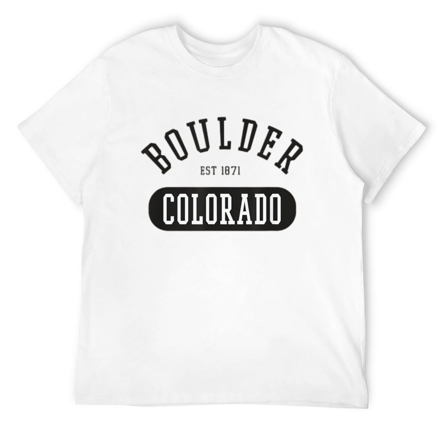 Mens Vintage Boulder Colorado Retro College Jersey Style T-Shirt White ...