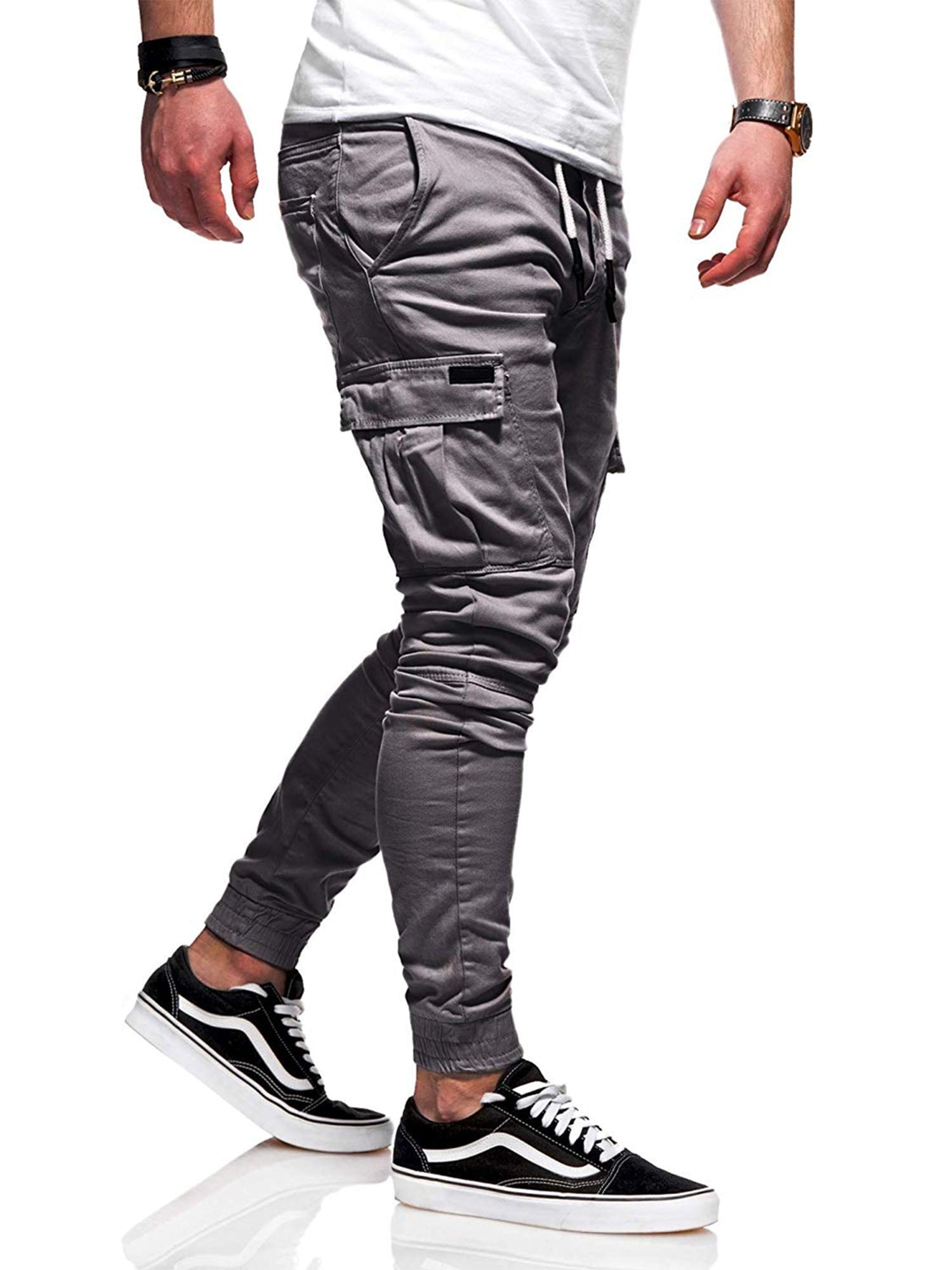 Buy Vancouver 6 Pocket Stylish Regular Fit Cotton Cargo Jogger Pants for Men  with Elasticated Stretchable Design for Casual and Sporty Looks  (Size-XL,Color-Black) at Amazon.in
