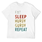 Mens Vintage Eat Sleep Hurdy gurdy Repeat Funny Hurdy gurdy playe T-Shirt White S