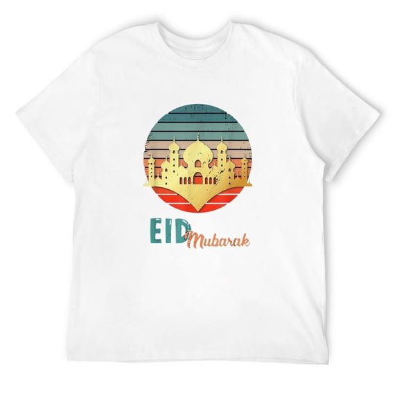 Mens Vintage Eid Alfitr Mubarak Kareem, Happy Ramadan Kareem 2021 T-Shirt White Large