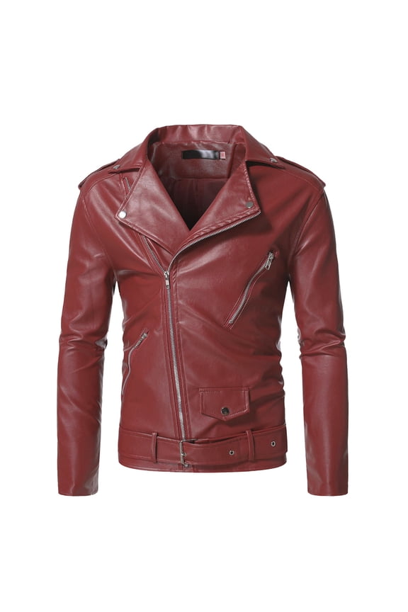 Mens Vintage Faux Leather Biker Jackets Big and Tall Motorcycle Lightweight Pu Leather Racer Bomber Jackets