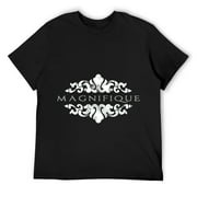 Mens Vintage French Baroque "Magnifique" T-Shirt Black Small