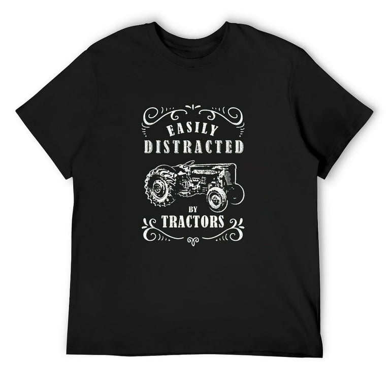 Vintage Funny Graphic Easily Distracted By Tractors Tshirt Vintage Funny Graphic Easily Distracted By Tractors Tshirt