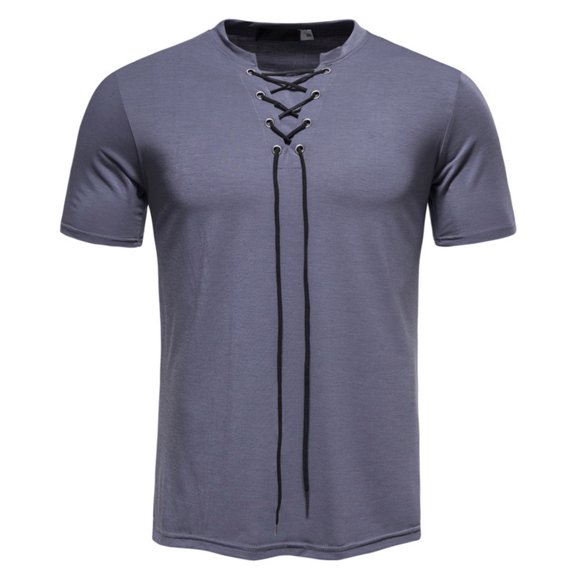 Mens Vintage Gothic Tee Casual Solid Color Short Sleeve T-Shirt, M