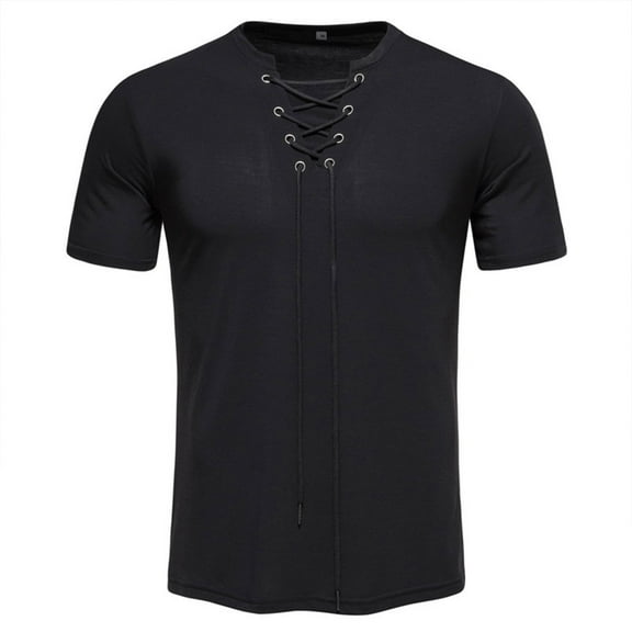 Mens Vintage Gothic Tee Casual Solid Color Short Sleeve T-Shirt, S