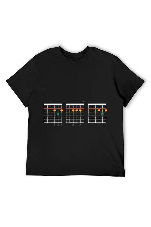 Mens Vintage Guitar Chord Mean Dad Funny Music Lover Gift T-Shirt T-Shirt Black