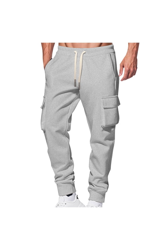 Mens Vintage Jeans Cargo Pants High Waisted Athletic-Fit Leggings Tummy Control Sweat Pants Gym Traning Track Joggers Pants with Pockets