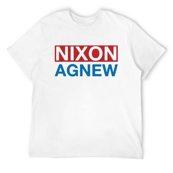 Mens Vintage Nixon Agnew Campaign Short Sleeve T-Shirt White Large