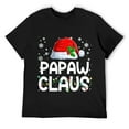 thumbnail image 1 of Mens Vintage Papaw Claus Santa Hat Christmas Family Matching T-Shirt Black M, 1 of 5