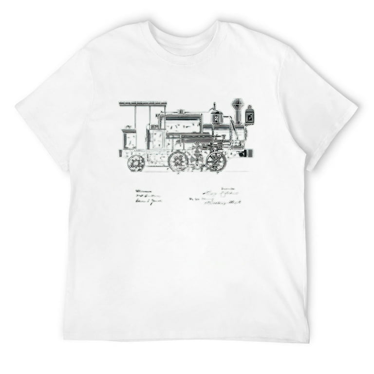 Vintage Patent Print 1886 Locomotive Steam Train T-Shirt Vintage Patent Print 1886 Locomotive Steam Train T-Shirt