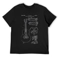 thumbnail image 1 of Mens Vintage Patent Print 1969 Guitar Bridge Guitarist Gift T-Shirt Black, 1 of 5