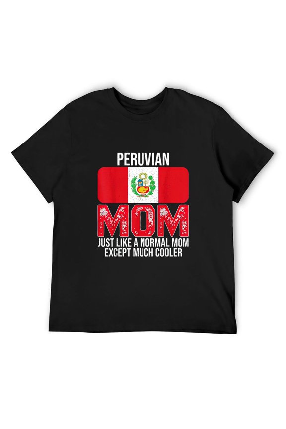 Mens Vintage Peruvian Mom Peru Flag Design Mother's Day T-Shirt Black