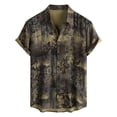 thumbnail image 1 of Mens Vintage Printed Shirt Short Sleeve Button Down Tops Casual Floral Summer Beach Shirt 2XL, 1 of 6