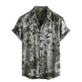 thumbnail image 1 of Mens Vintage Printed Shirt Short Sleeve Button Down Tops Casual Floral Summer Beach Shirt L, 1 of 6