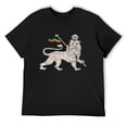 thumbnail image 1 of Mens Vintage Rastafari Lion Of Judah Rasta Ethiopia Flag Gift T-Shirt Black X-Large, 1 of 5