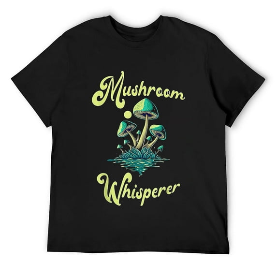Mens Vintage Retro Mushroom Whisperer Funny Mycology Fungi T-Shirt Black Small