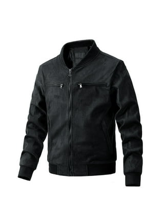 Black Suede Bomber Jacket for Men- GENT WITH