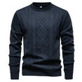 thumbnail image 1 of Mens Vintage Sweaters Warm Long Sleeve Pullover Crew Neck Sweater Strench Tops for Fall and Winter Navy-1 2XL, 1 of 4