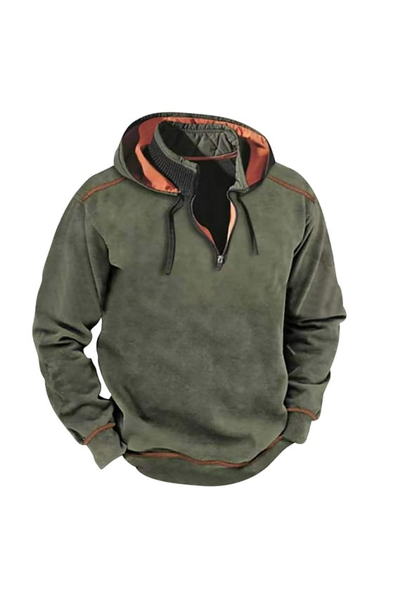 Mens Vintage Sweatshirt Casual Henley Pullover Waffle Button Up Sweater Long Sleeve Shirt with Patched Elbow