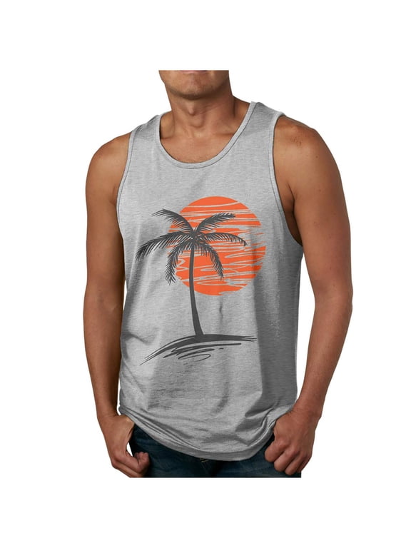 Mens Vintage Tank Tops,Sleeveless Muscle T Shirts for Men's Fitness,Men's Graphic Tanks Beach Summer Graphic Tank Tops for Guys Gray XL
