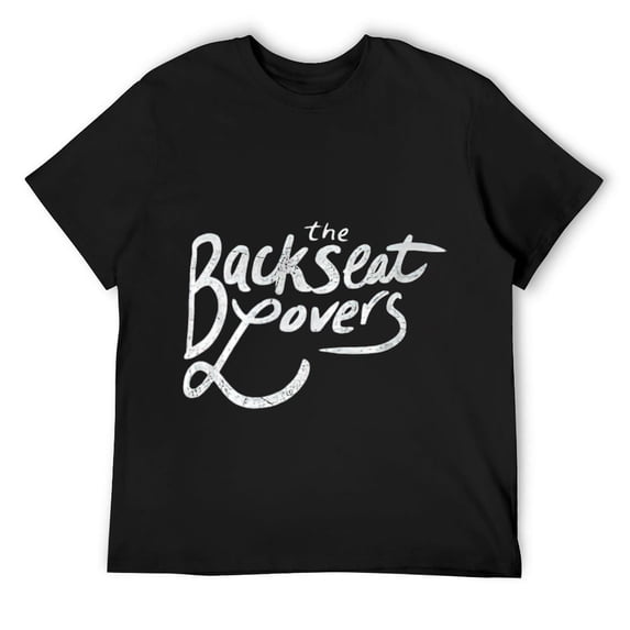 Mens Vintage The Backseats Lovers White Design Tee T-Shirt Black