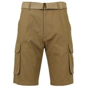 Mens Vintage Utility Cotton Cargo Shorts With Belt