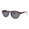thumbnail image 1 of Mens Vintage Vibe Retro Hipster Keyhole Round Horn Rim Plastic Sunglasses Tortoise - Black, 1 of 4