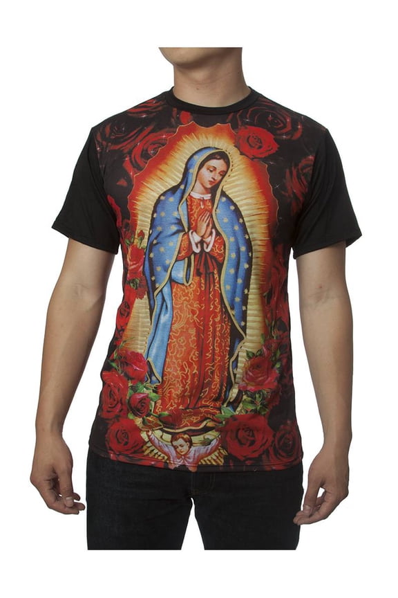 Mens Virgin Mary Rose Sublimation T-Shirt - Small