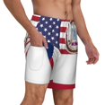 thumbnail image 1 of Mens Virginia Texas Flag Swimming Trunks with Compression Liner Beach Quick Dry Swim Shorts, 1 of 6