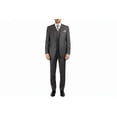 thumbnail image 1 of Mens Vitali Three Piece Suit Vested Semi Shiny Sharkskin M3090 Charcoal Gray, 1 of 11
