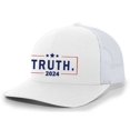 thumbnail image 1 of Mens Vivek Hat Vivek Ramaswamy Truth Slogan 2024 Mesh Back Trucker Hat Baseball Cap-White/White, 1 of 1
