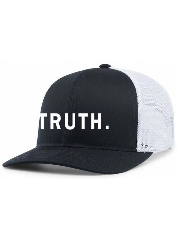 Mens Vivek Hat Vivek Ramaswamy Truth Slogan Mesh Back Trucker Hat Baseball Cap-Navy/White