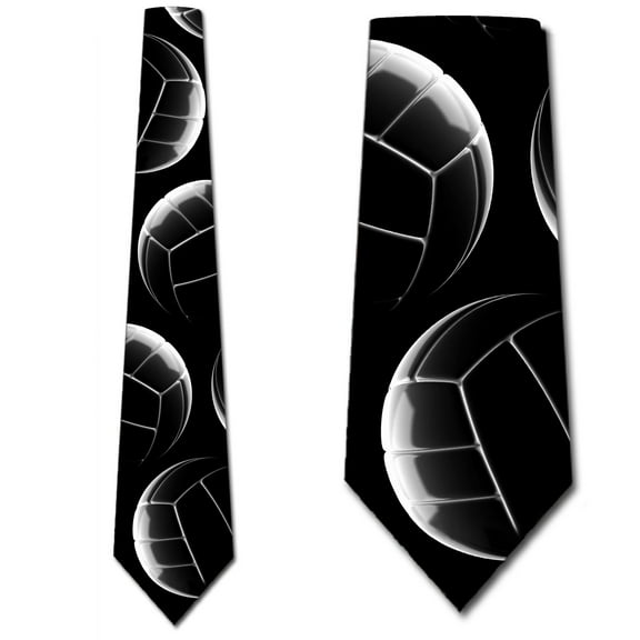 Mens Volleyball Sports Ties Necktie Stacked by Three Rooker