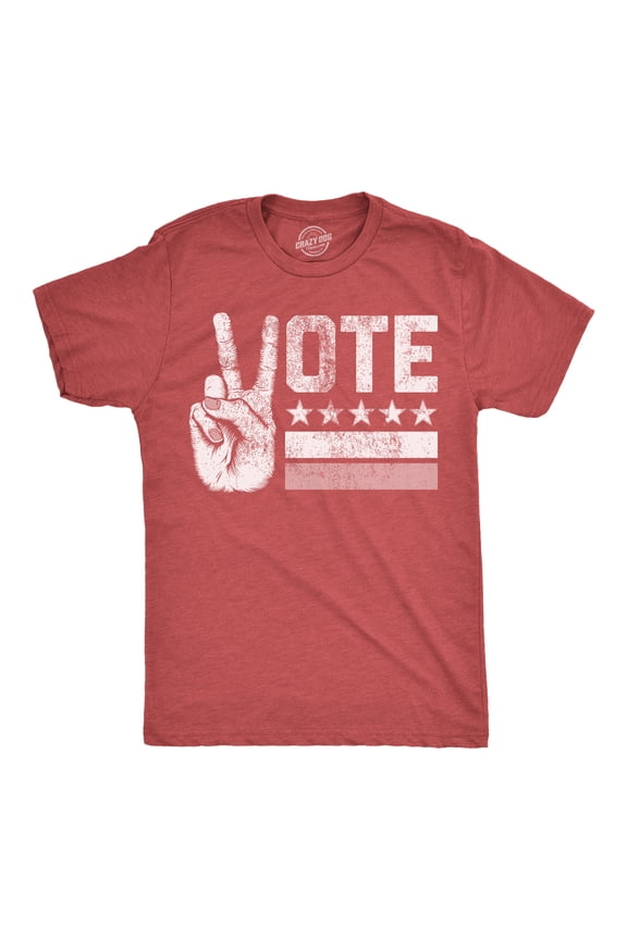 Mens Vote Peace Hand Funny T Shirt Election Graphic Tee for Men Graphic Tees