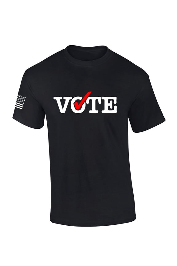 Mens Vote Tshirt Patriotic Vote Election Day American Flag Short Sleeve T-shirt-Black-xxxl
