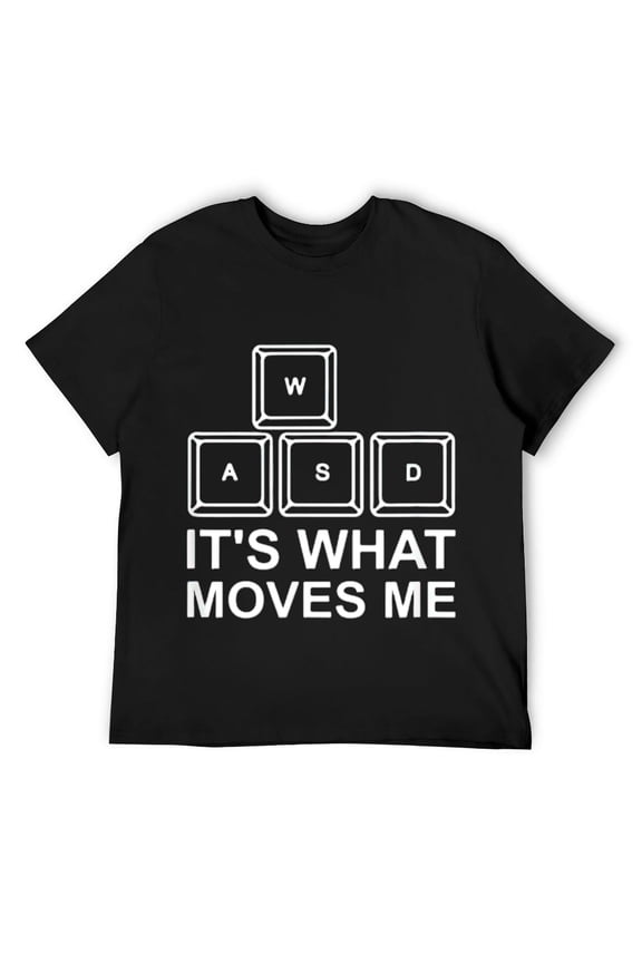 Mens WASD It's What Moves Me Funny PC Gamer T-Shirt Black