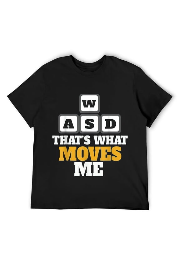 Mens WASD That's What Moves Me Video Gamer T-Shirt Black